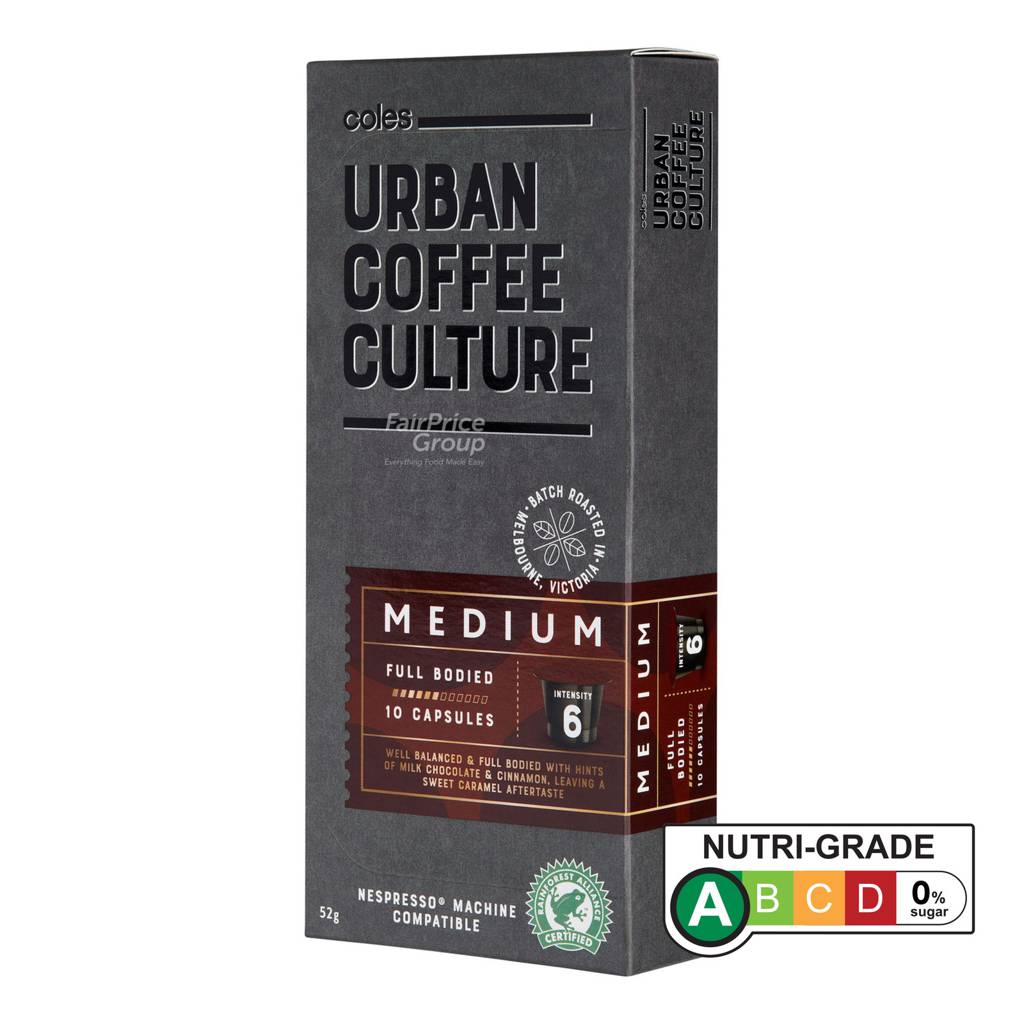 Coles Urban Coffee Culture Coffee Capsules Medium NTUC FairPrice