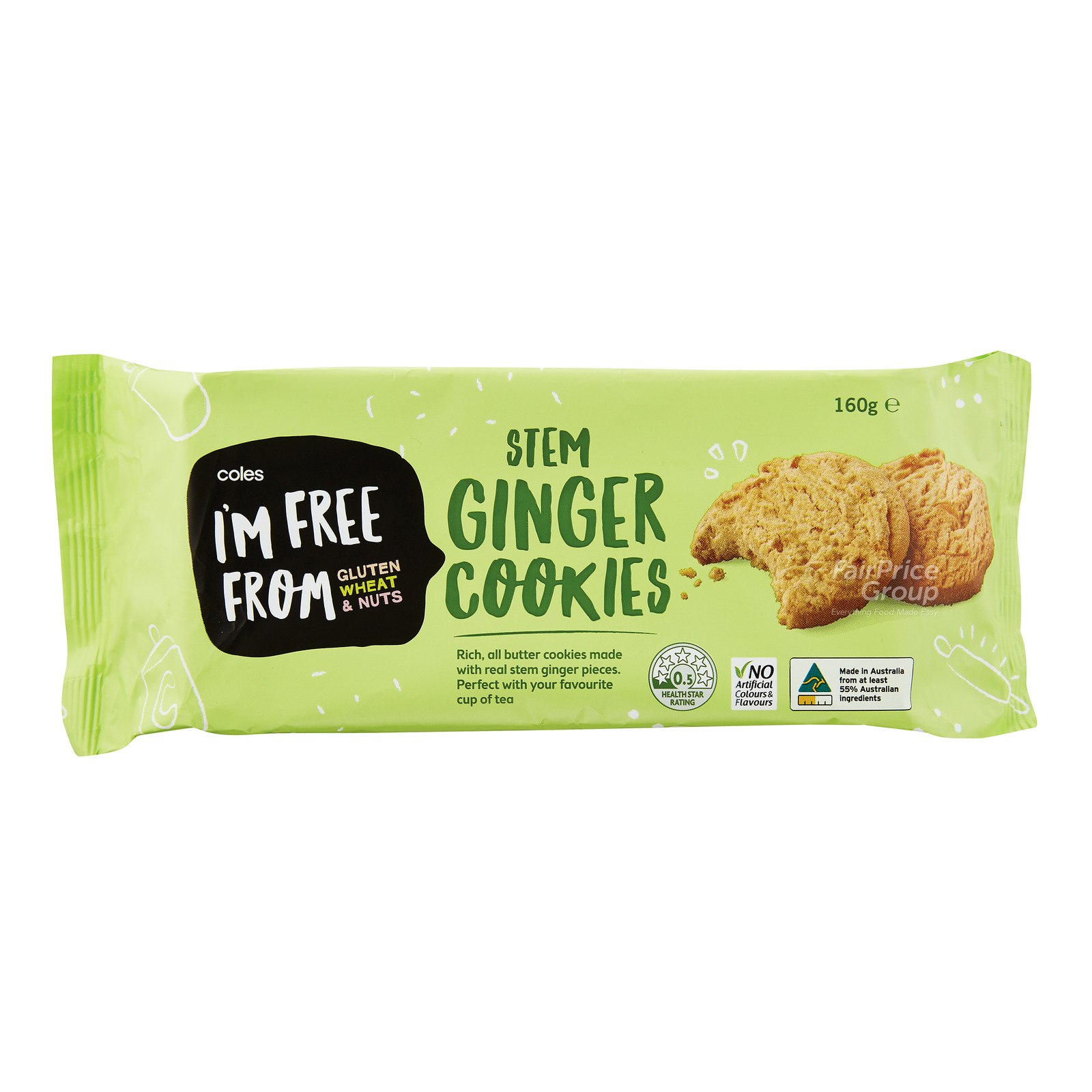 Coles I'm Free From Cookies Ginger NTUC FairPrice