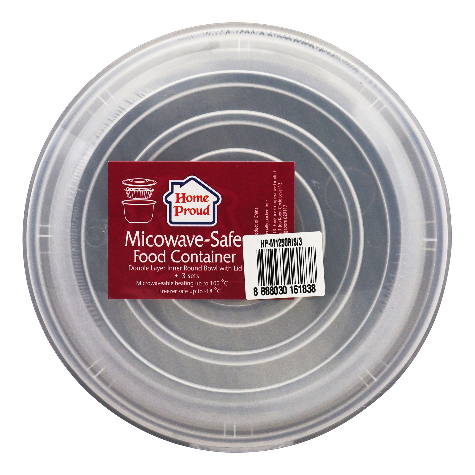 Homeproud Microwave-Safe Food Container - Round with Inner