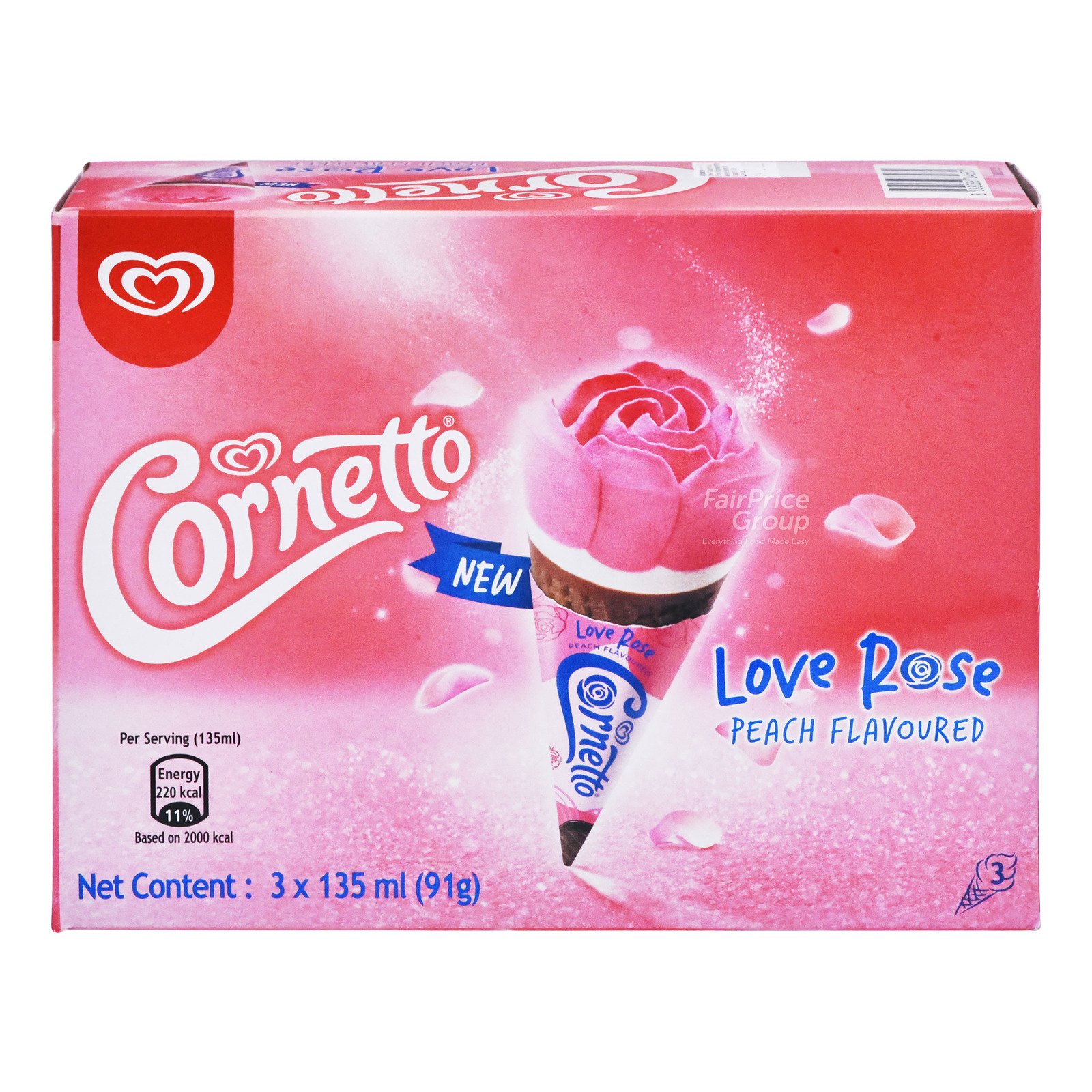 Mini Ice Cream Cone Love Rose Peach NTUC FairPrice