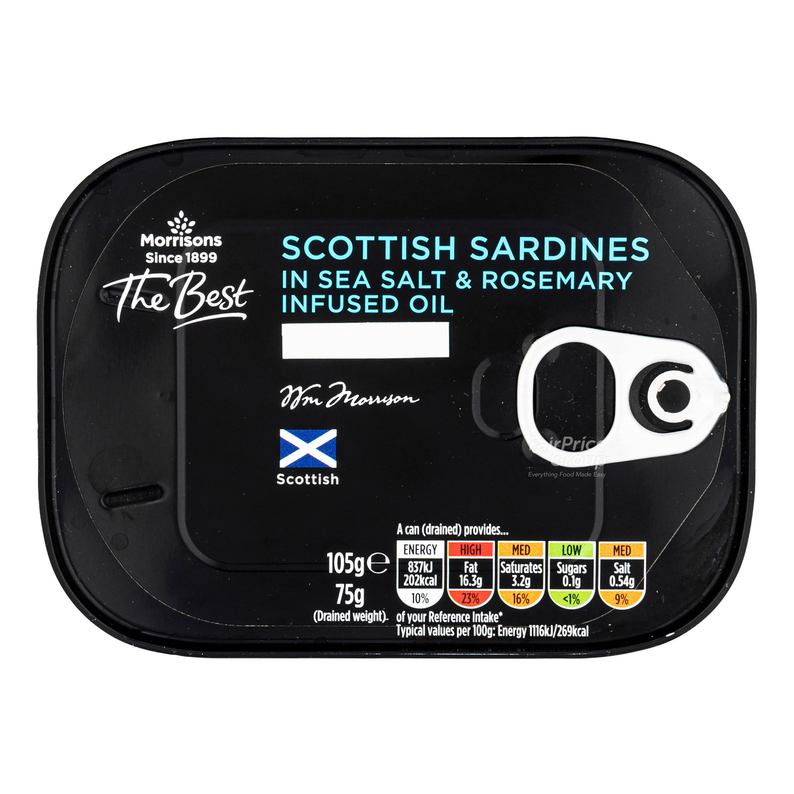 Morrisons Scottish Sardines in Sea Salt & Rosemary Infused Oil NTUC