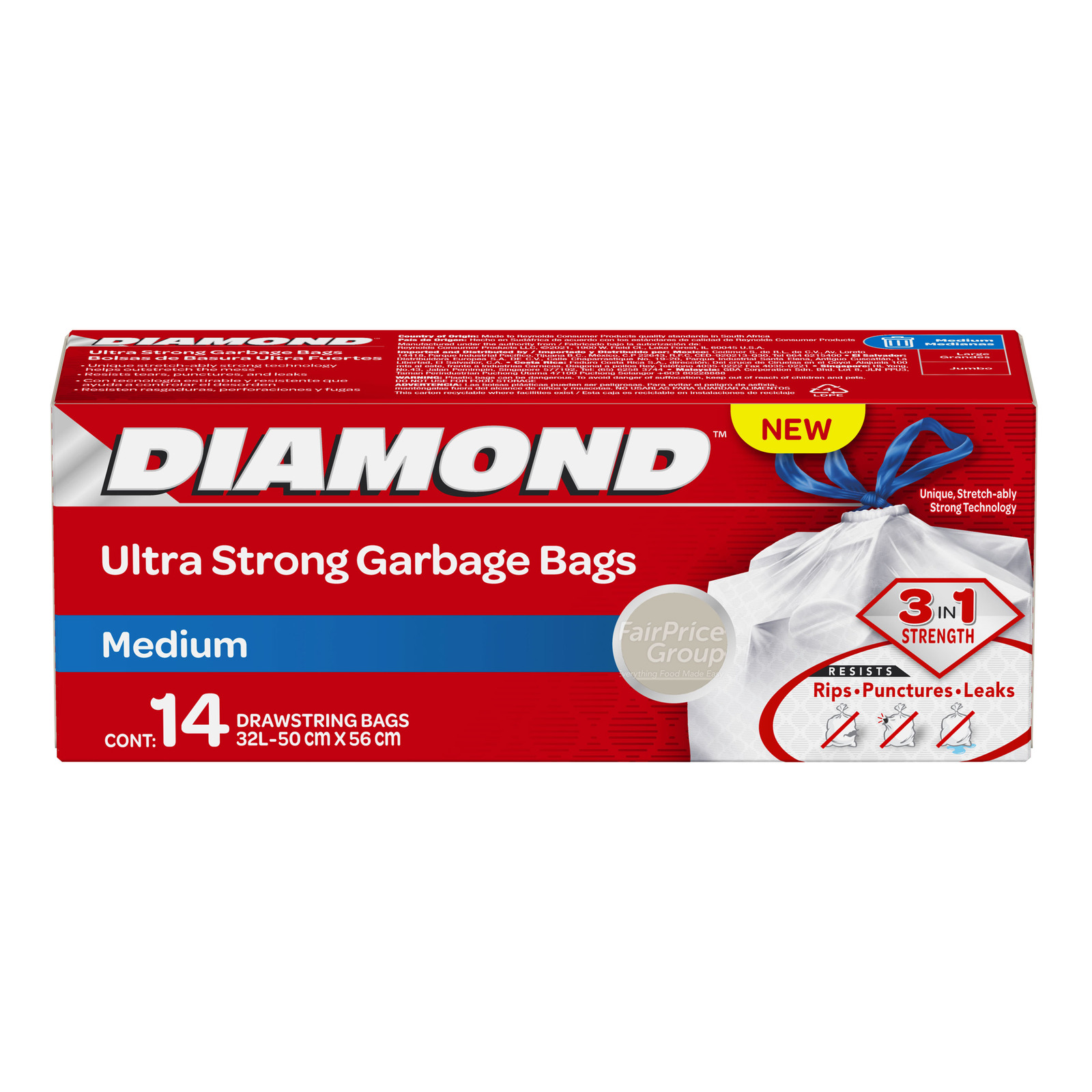 Diamond Ultra Strong Garbage Bags - Medium
