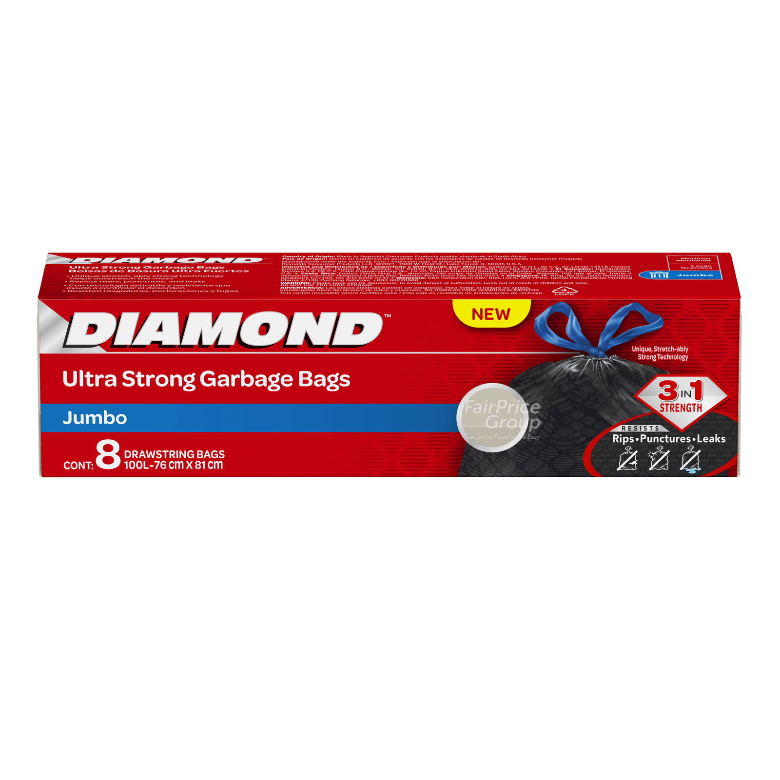 Diamond Ultra Strong Garbage Bags - Jumbo