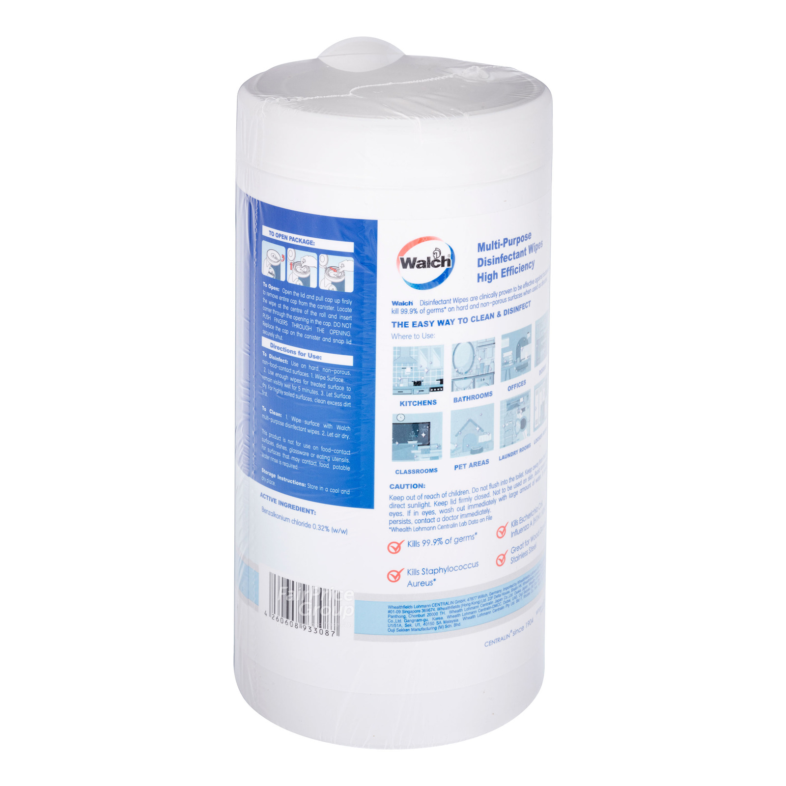 Walch Multi-Purpose Disinfectant Wipes - Aqua | NTUC FairPrice