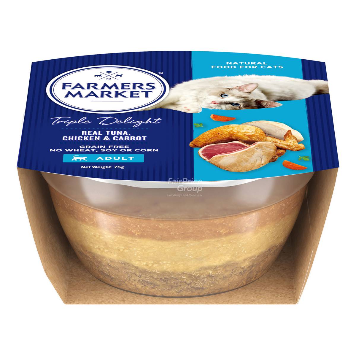 Farmers Market Triple Delight Cat Food Real Tuna NTUC FairPrice