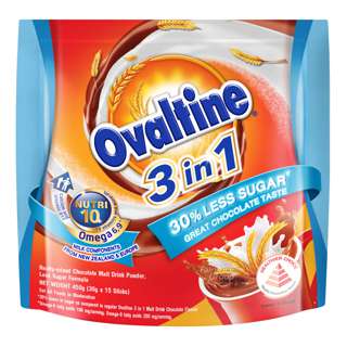 Ovaltine 3 in 1 Instant Malt Drink Sachets - Less Sweet