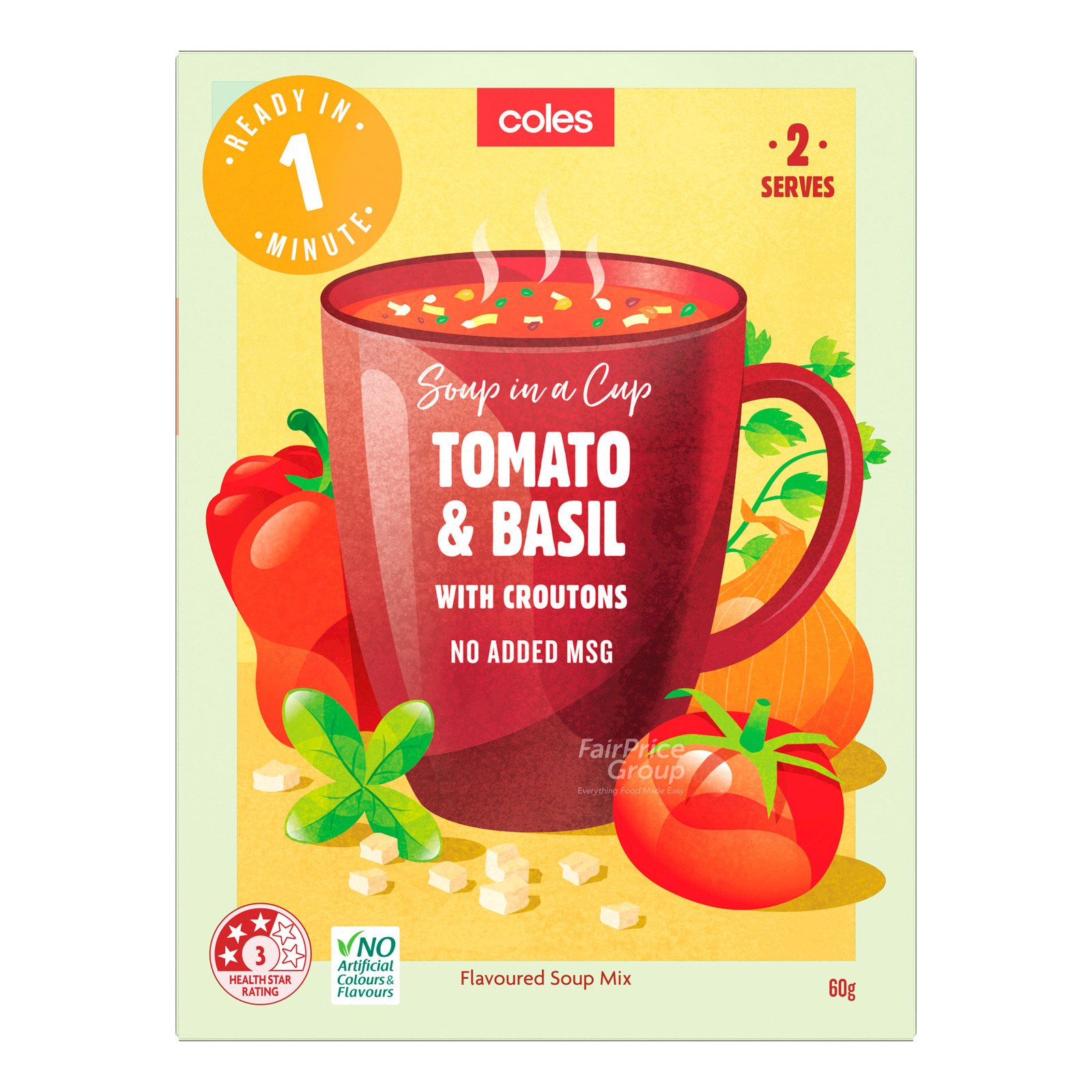 Coles Soup in a Cup Tomato & Basil with Croutons NTUC FairPrice