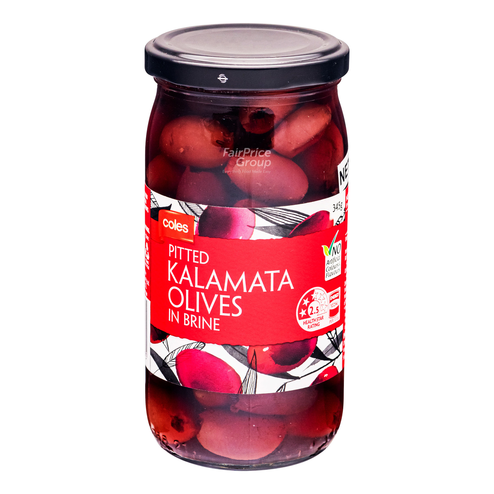 Coles Pitted Kalamata Olives in Brine NTUC FairPrice