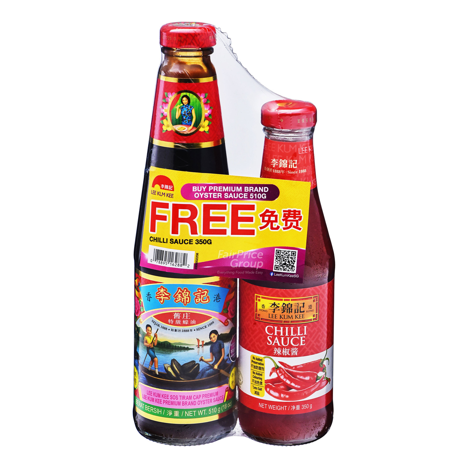 Lee Kum Kee Premium Oyster Sauce + Free Chilli Sauce NTUC FairPrice