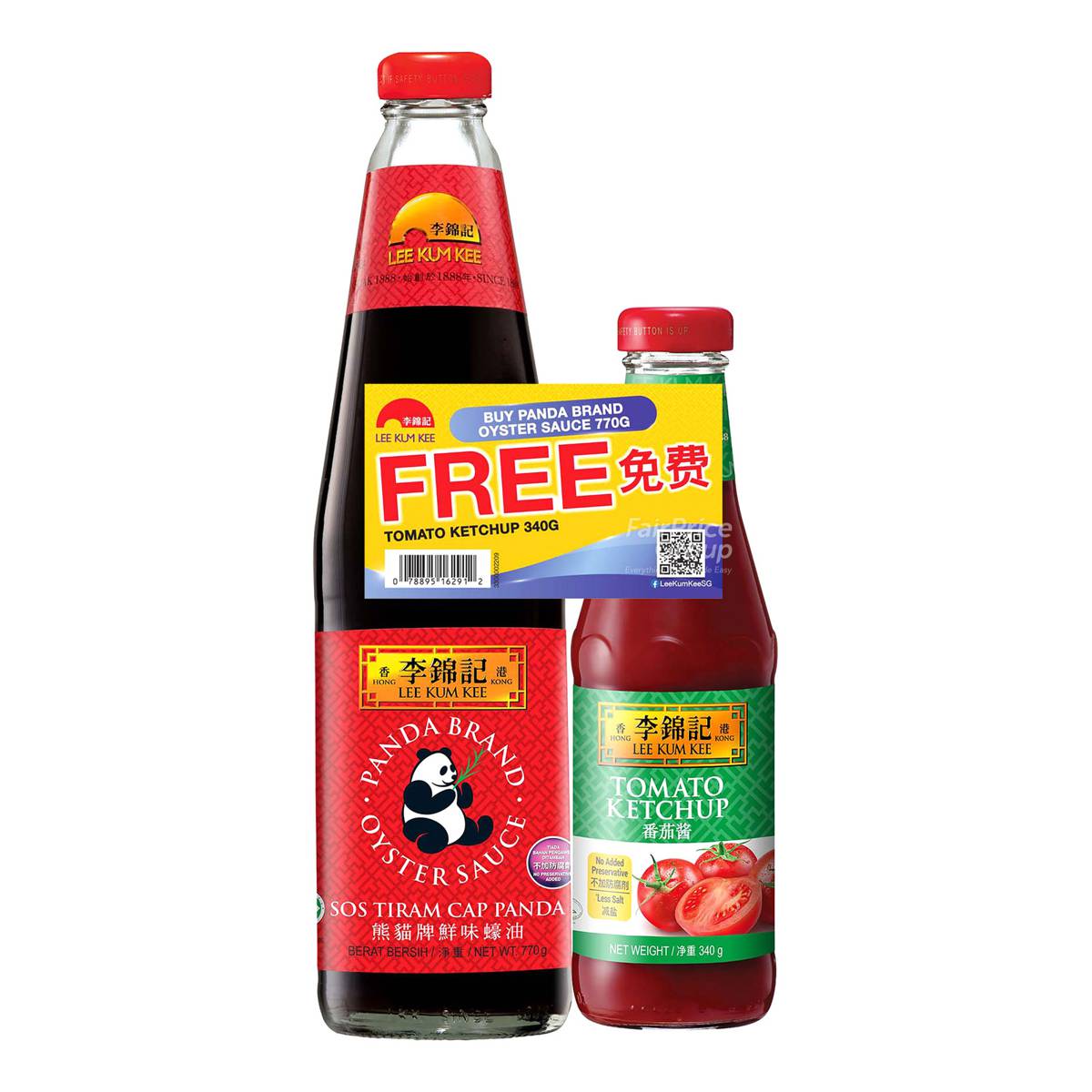 Lee Kum Kee Panda Oyster Sauce + Free Ketchup NTUC FairPrice