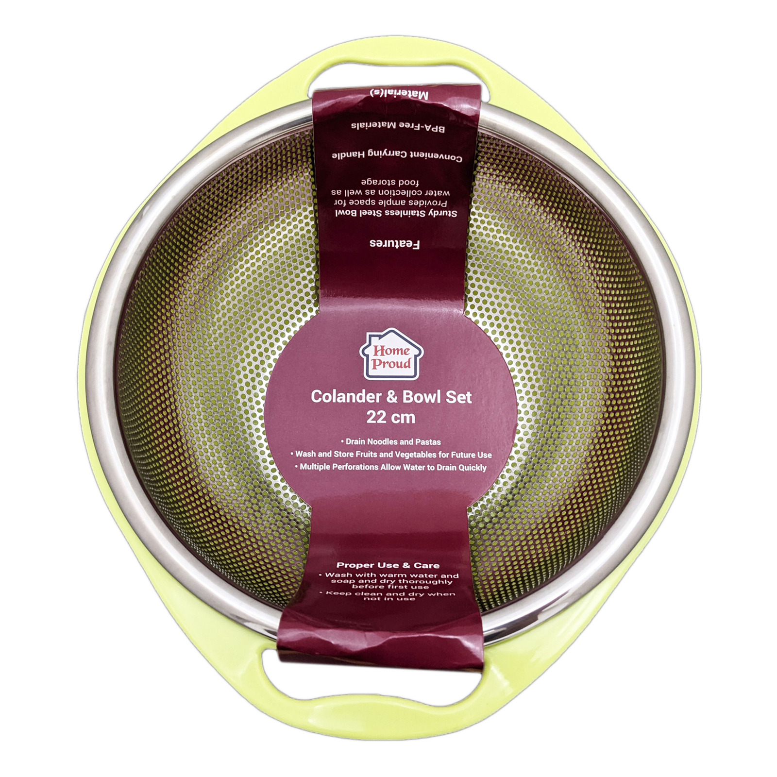 Home Proud Colander & Bowl Set 22cm NTUC FairPrice