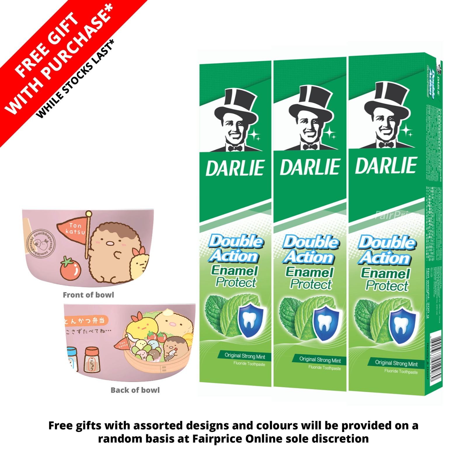 Darlie Double Action Toothpaste Enamel Protect + Sumiko Bowl NTUC