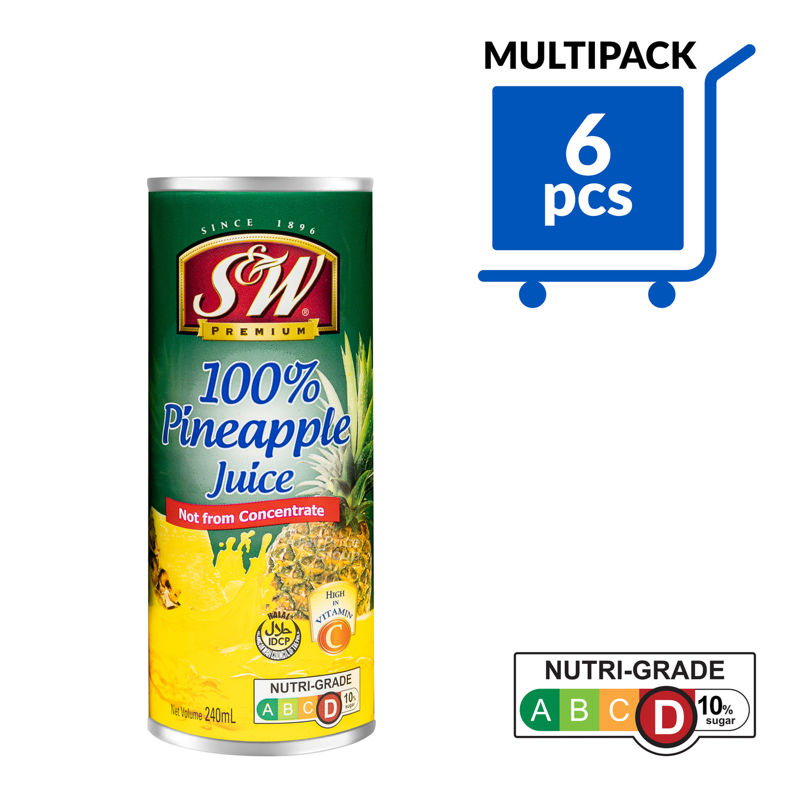 S&W Can Juice Drink 100 Pineapple NTUC FairPrice