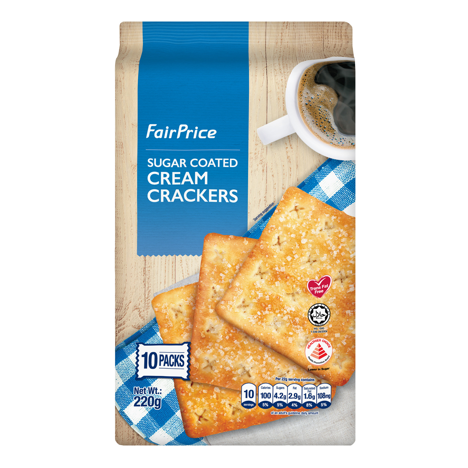 FairPrice Cream Crackers Sugar Coated NTUC FairPrice