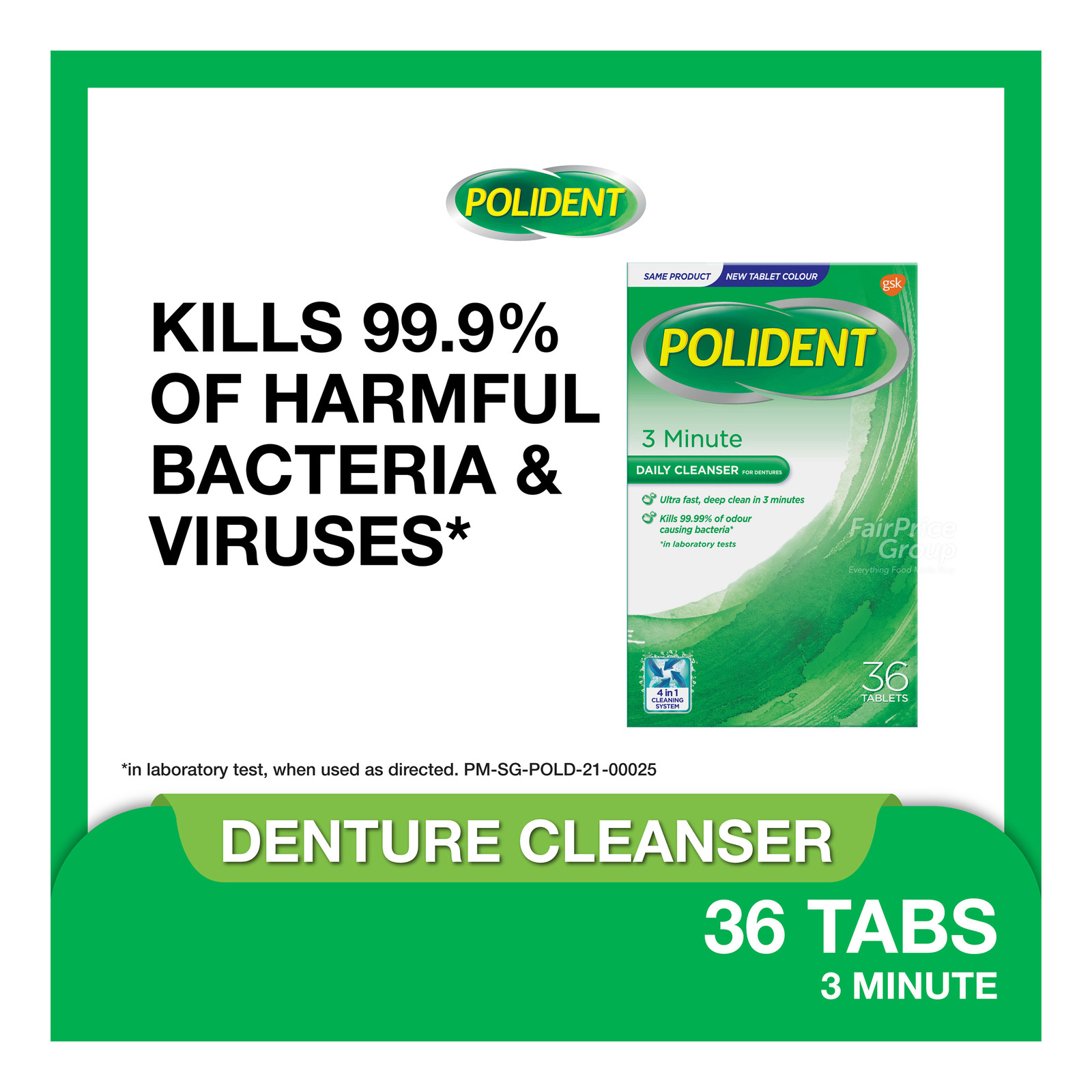 Polident Denture Cleanser Tablet - Whitening | NTUC FairPrice