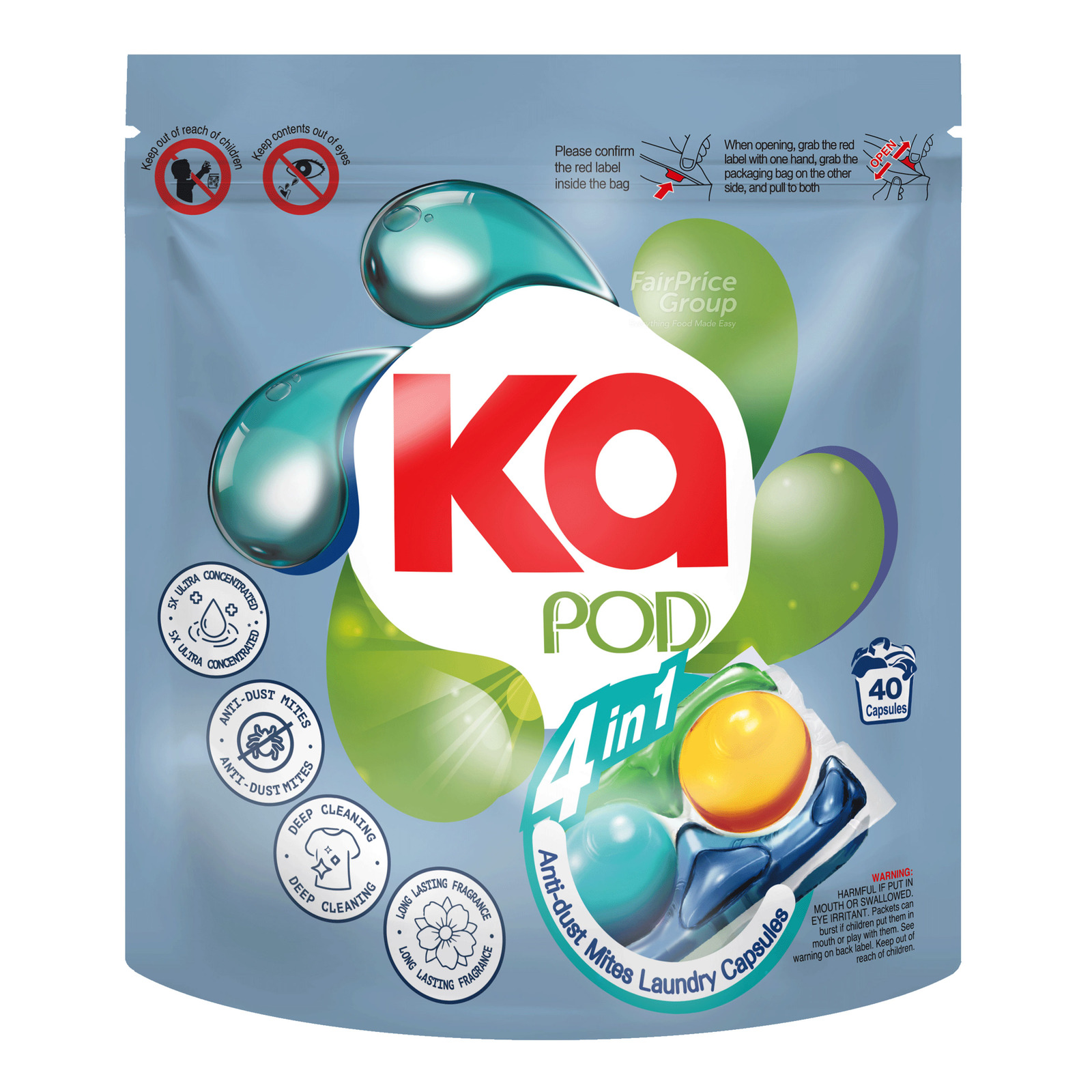 Ka 4-in-1 Laundry Capsules Detergent - Anti-Dust Mites