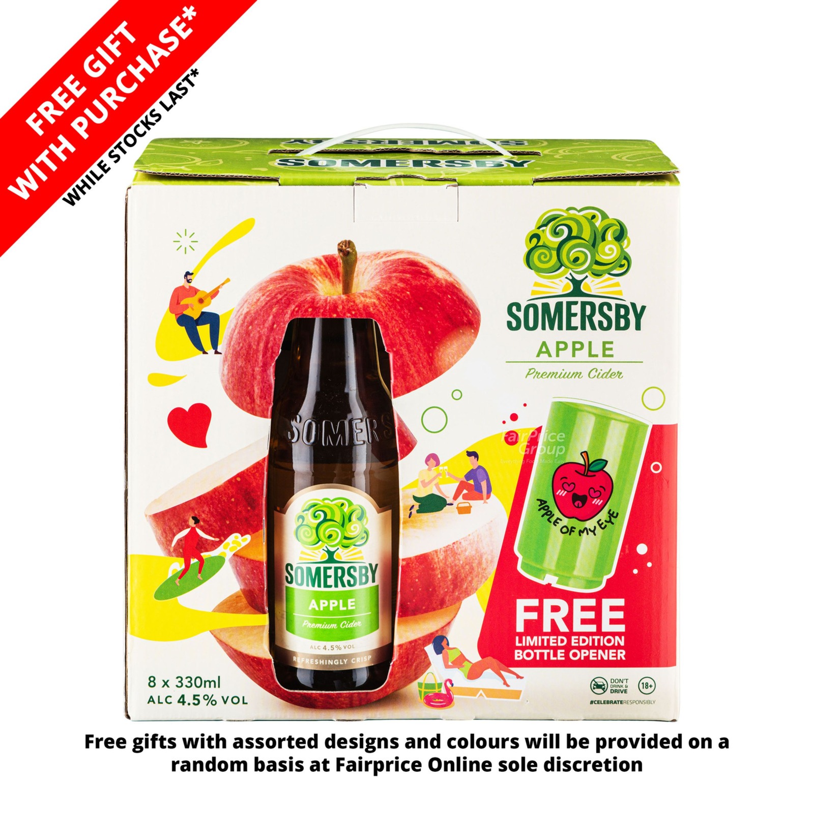Somersby Bottle Cider + Bottle Opener Apple NTUC FairPrice