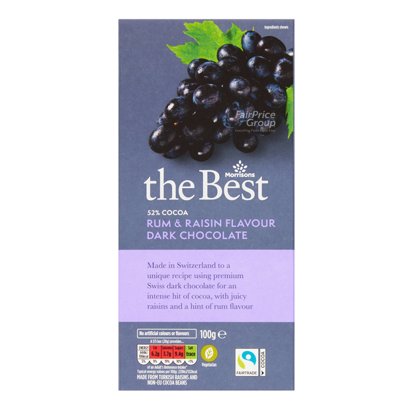 Morrisons The Best Dark Chocolate Rum & Raisin NTUC FairPrice
