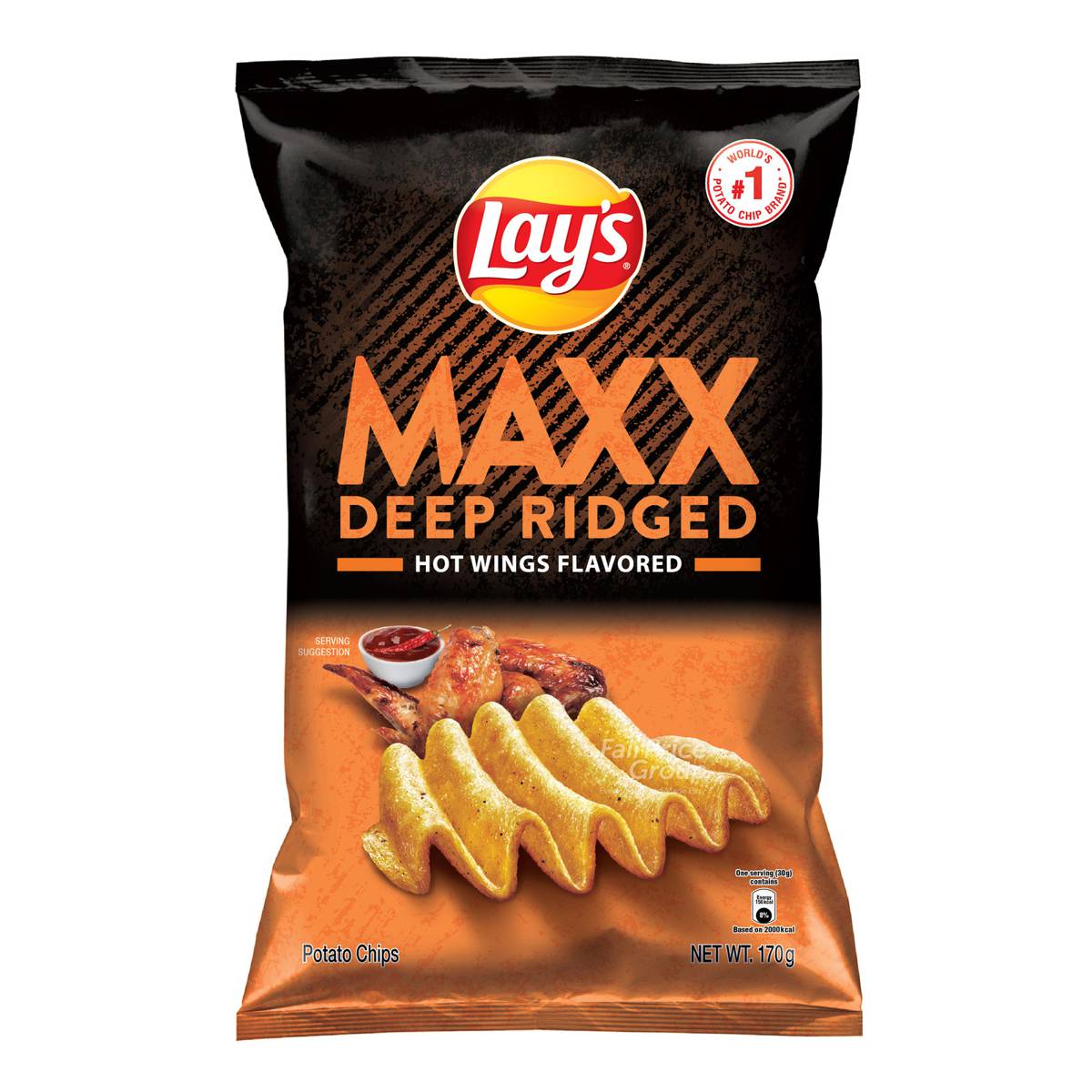 Lay's Maxx Potato Chips Deep Ridge Hot Wings NTUC FairPrice