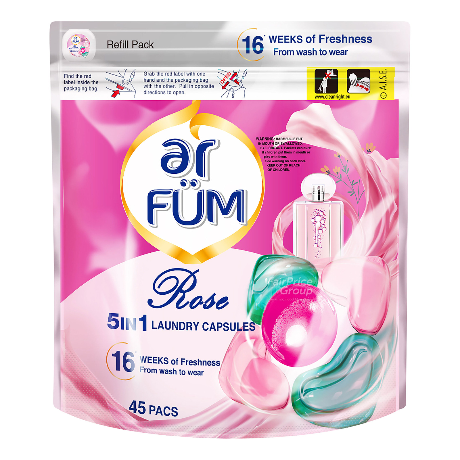 Ar Fum 5-in-1 Laundry Capsules - Rose | NTUC FairPrice