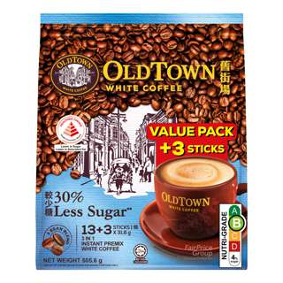 Old Town 3-in-1 Coffee Instant White Coffee - 30% Less Sugar