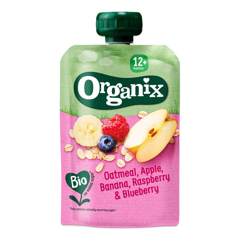 Organix Raspberry Organix Oatmeal Puree - Apple, Banana, Raspberry & Blueberry | NTUC ...