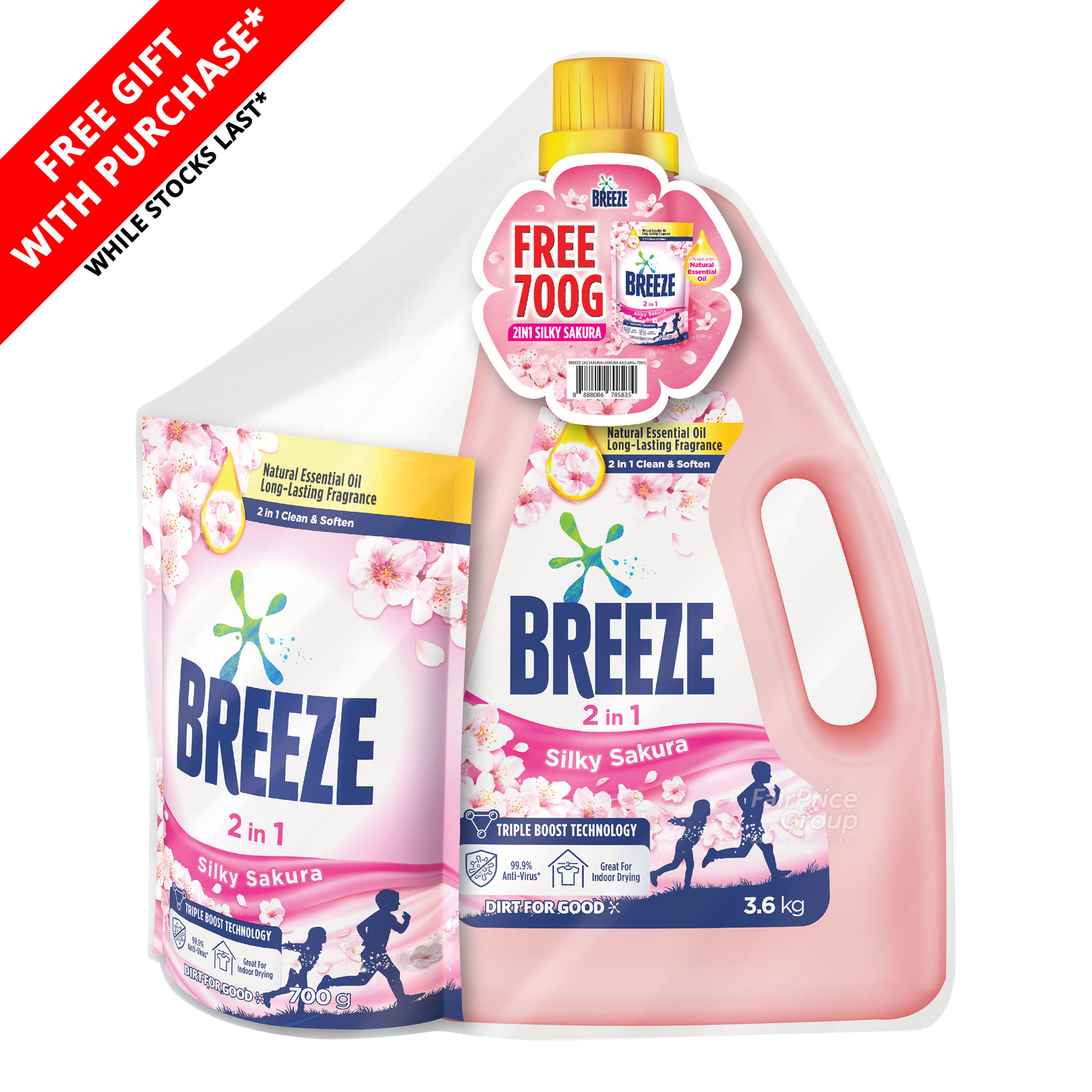 Breeze Liquid Detergent - Silky Sakura + FOC