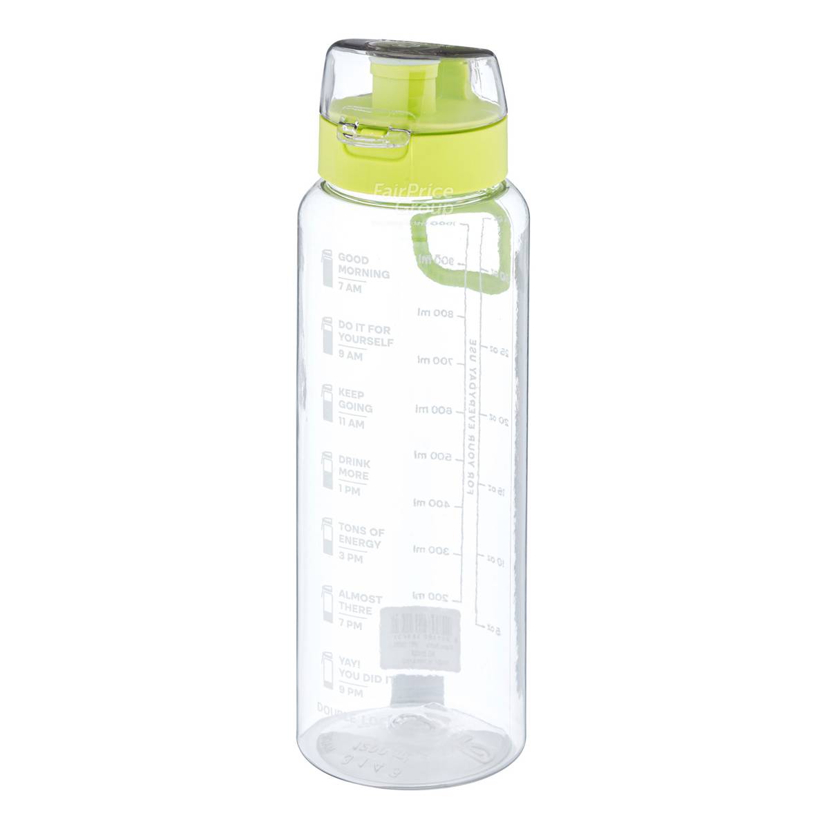Double Lock 1.2L Water Bottle Bright Green NTUC FairPrice