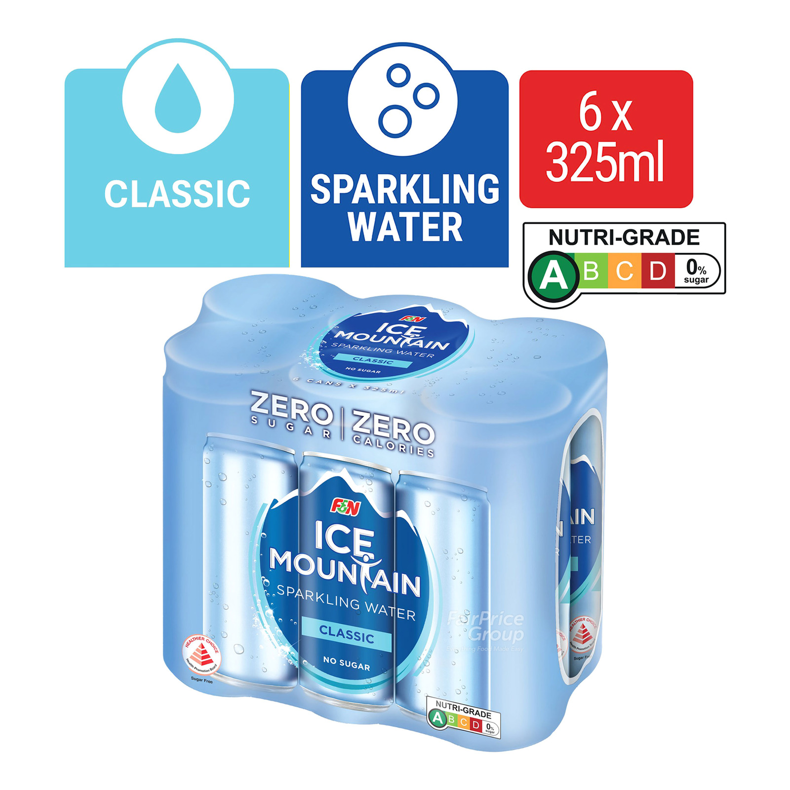 F & N Ice Mountain Sparkling Can Water - Classic