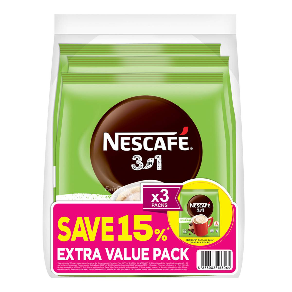 Nescafe 3 in 1 Instant Coffee Original (Less Sugar) NTUC FairPrice