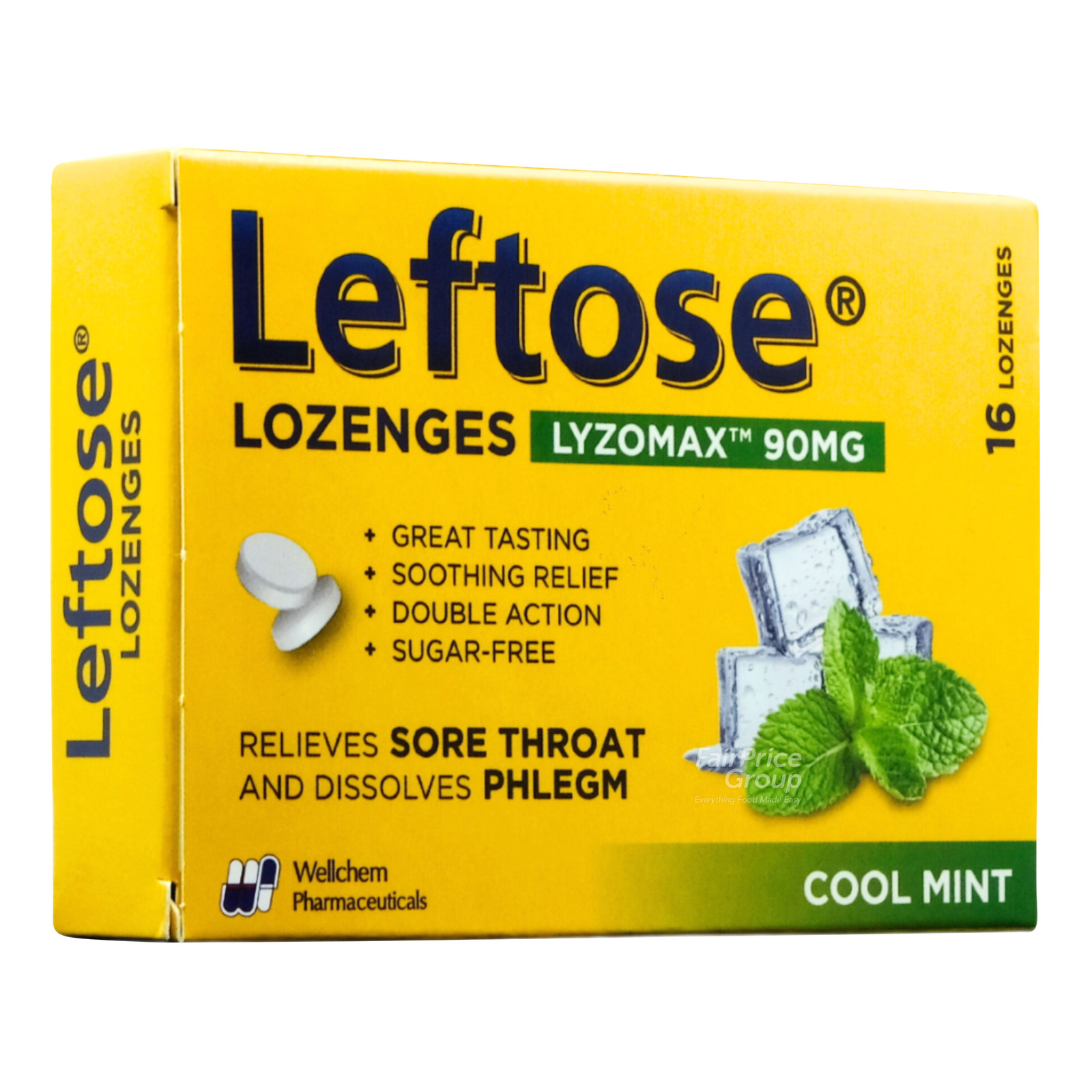 Leftose Lozenges Lyzomax 90mg - Cool Mint | NTUC FairPrice