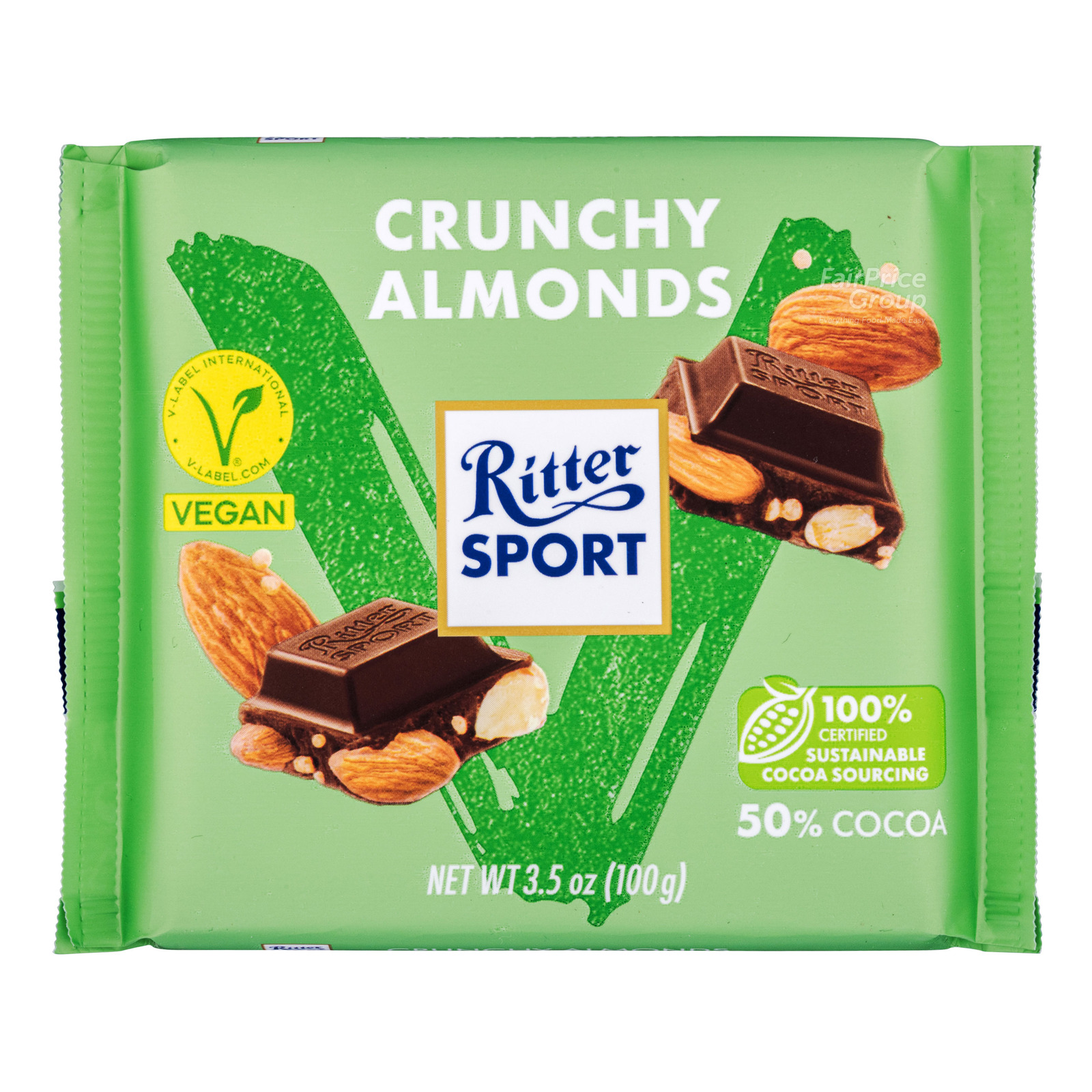 Ritter Sport Vegan Chocolate Crunchy Almonds NTUC FairPrice