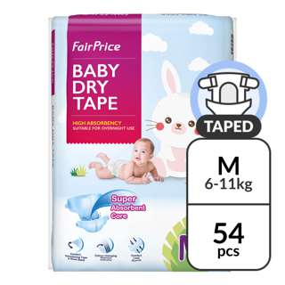 FairPrice Baby Dry Taped Diaper - M (6 - 11kg) FairPrice Baby Dry Taped Diaper - M (6 - 11kg)