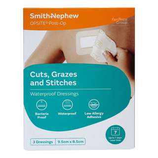 Smith & Nephew Opsite Post-op Waterproof Dressing -  9.5 x 8.5cm
