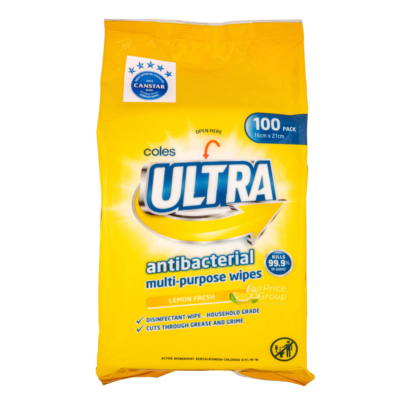 Coles Ultra Multipurpose Wipes Lemon NTUC FairPrice