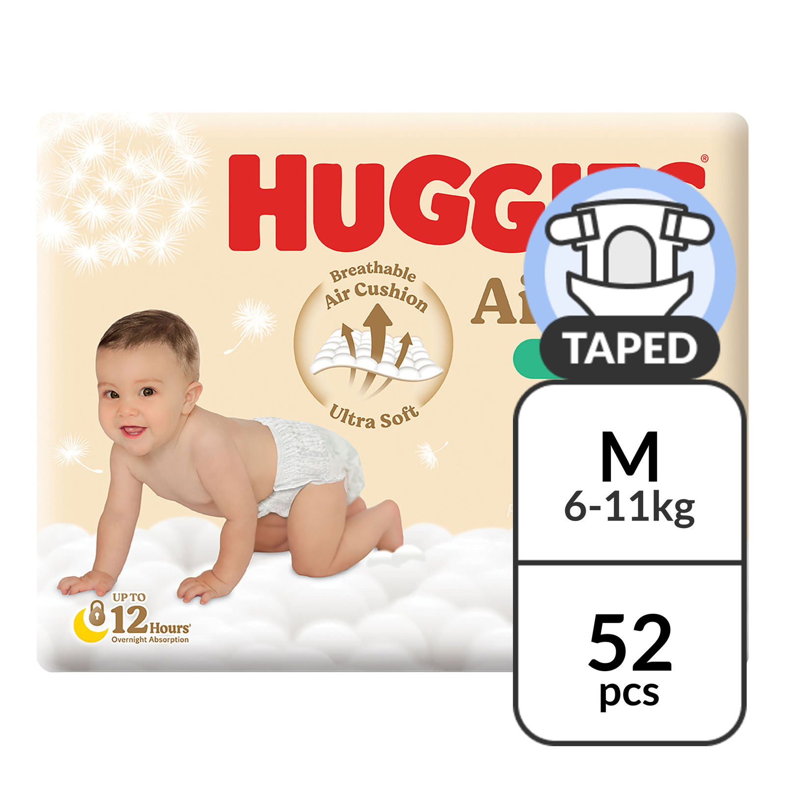 Huggies Airsoft Tape Diaper M (6-11kg) NTUC FairPrice