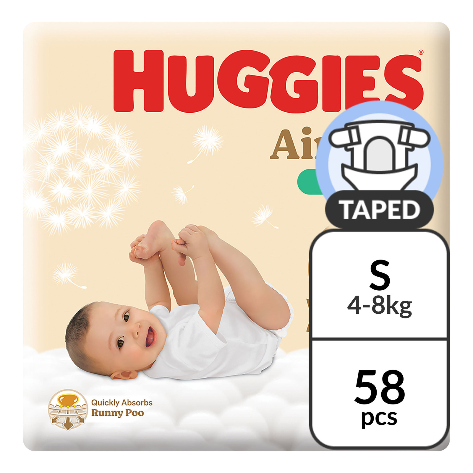 Huggies Airsoft Tape DIaper - S (4 - 8kg)