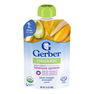 Gerber Organic Pouch Puree - Pear Mango Avocado
