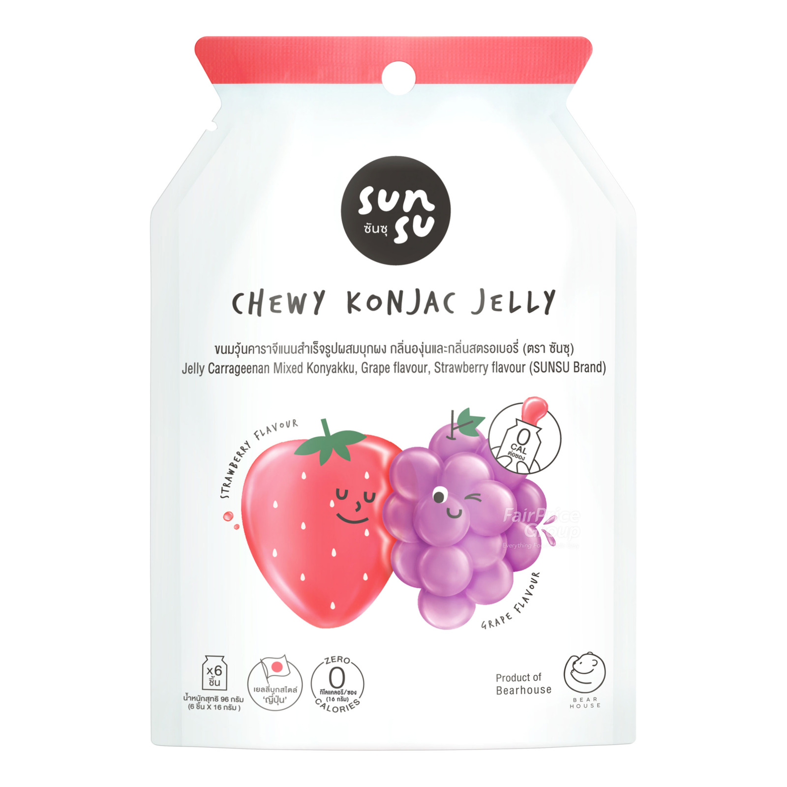 Sun Su Chewy Konjac Jelly Grape + Strawberry NTUC FairPrice