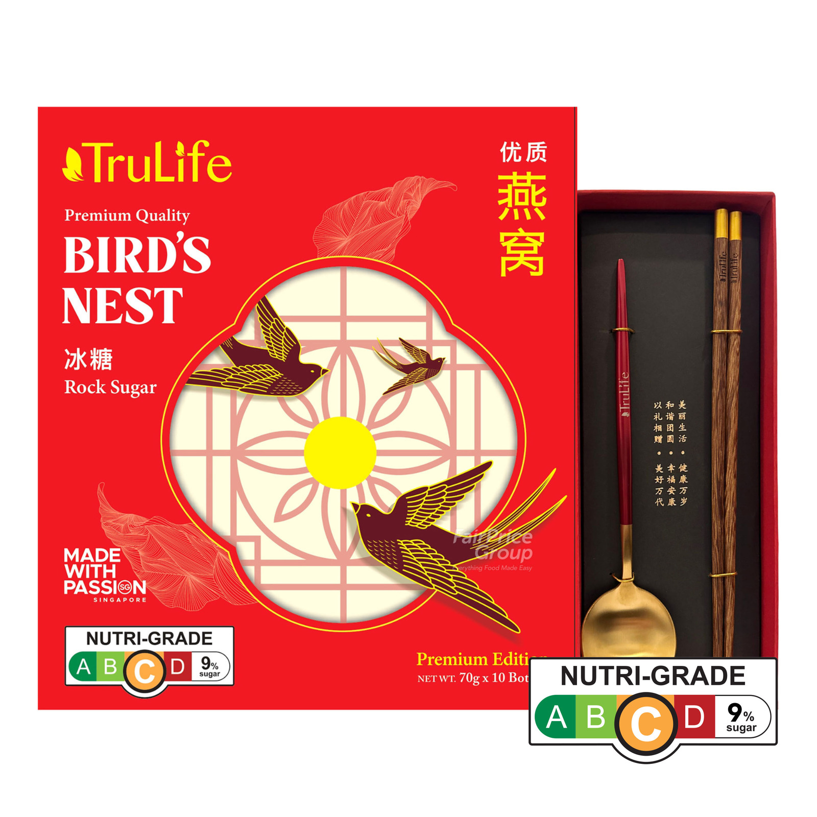 Trulife Premium Bird's Nest Rock Sugar + Chopsticks Set NTUC FairPrice