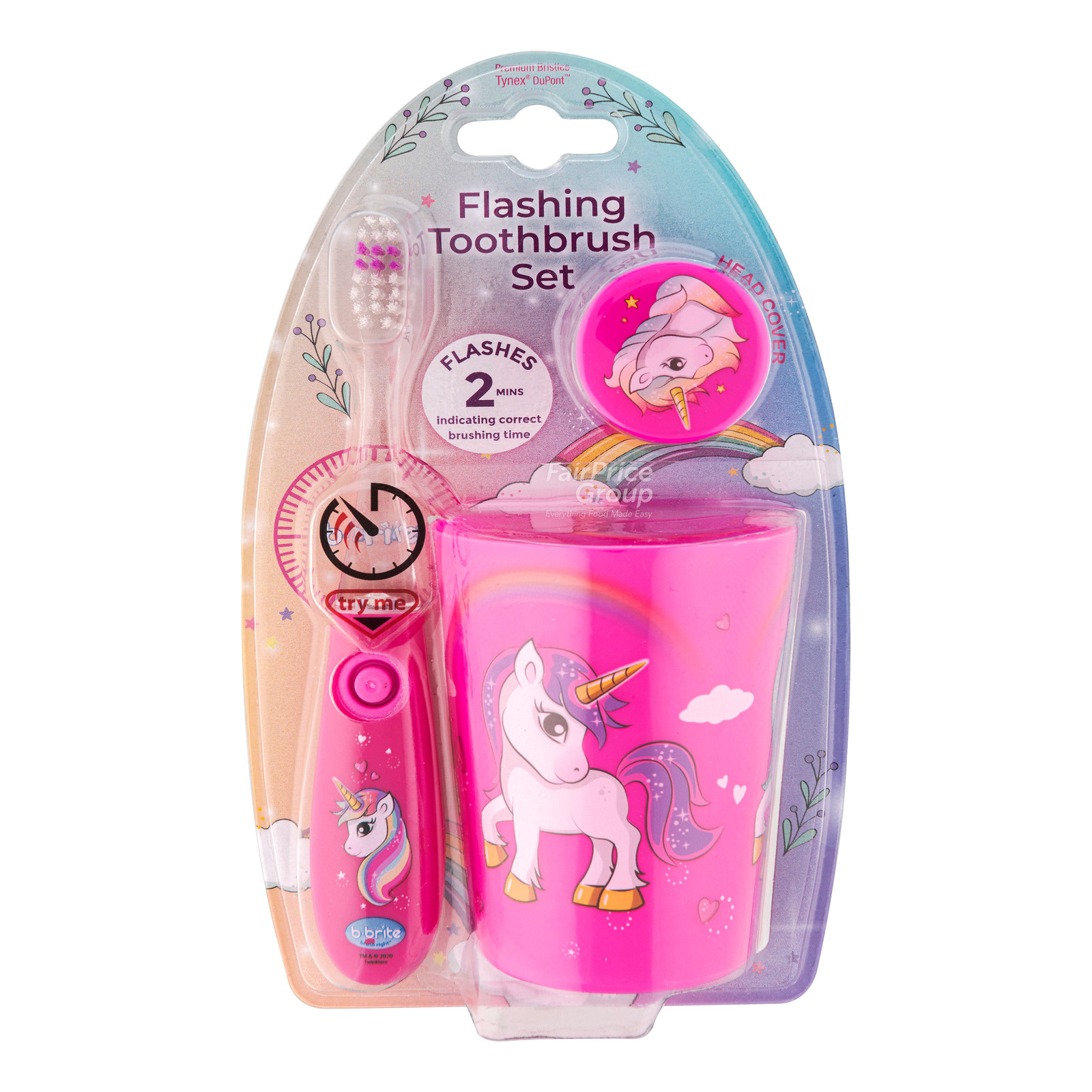 B-Brite Toothbrush Set - Unicorn | NTUC FairPrice