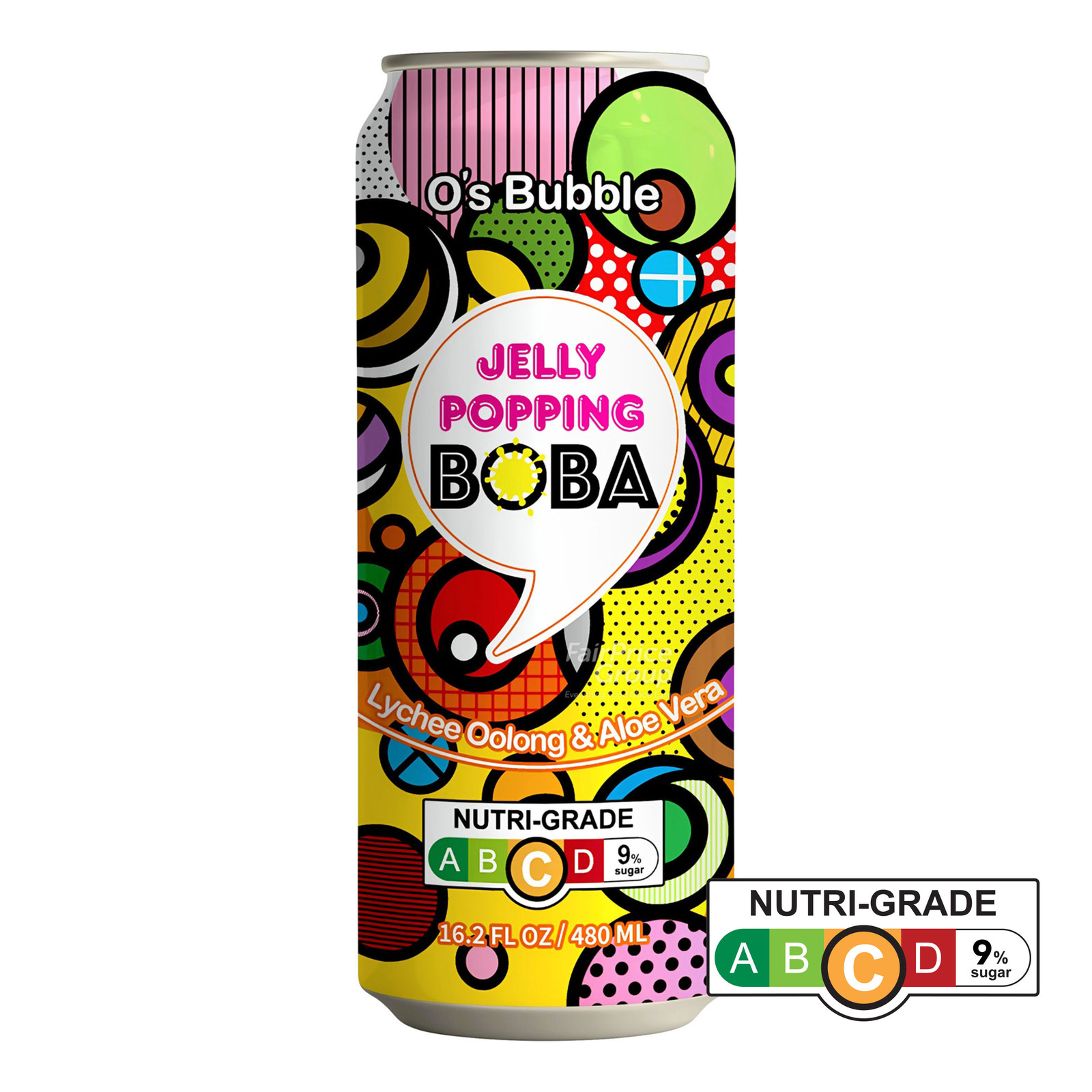 O'S Bubble Lychee Oolong Tea with Aloe Vera & Popping Boba NTUC FairPrice