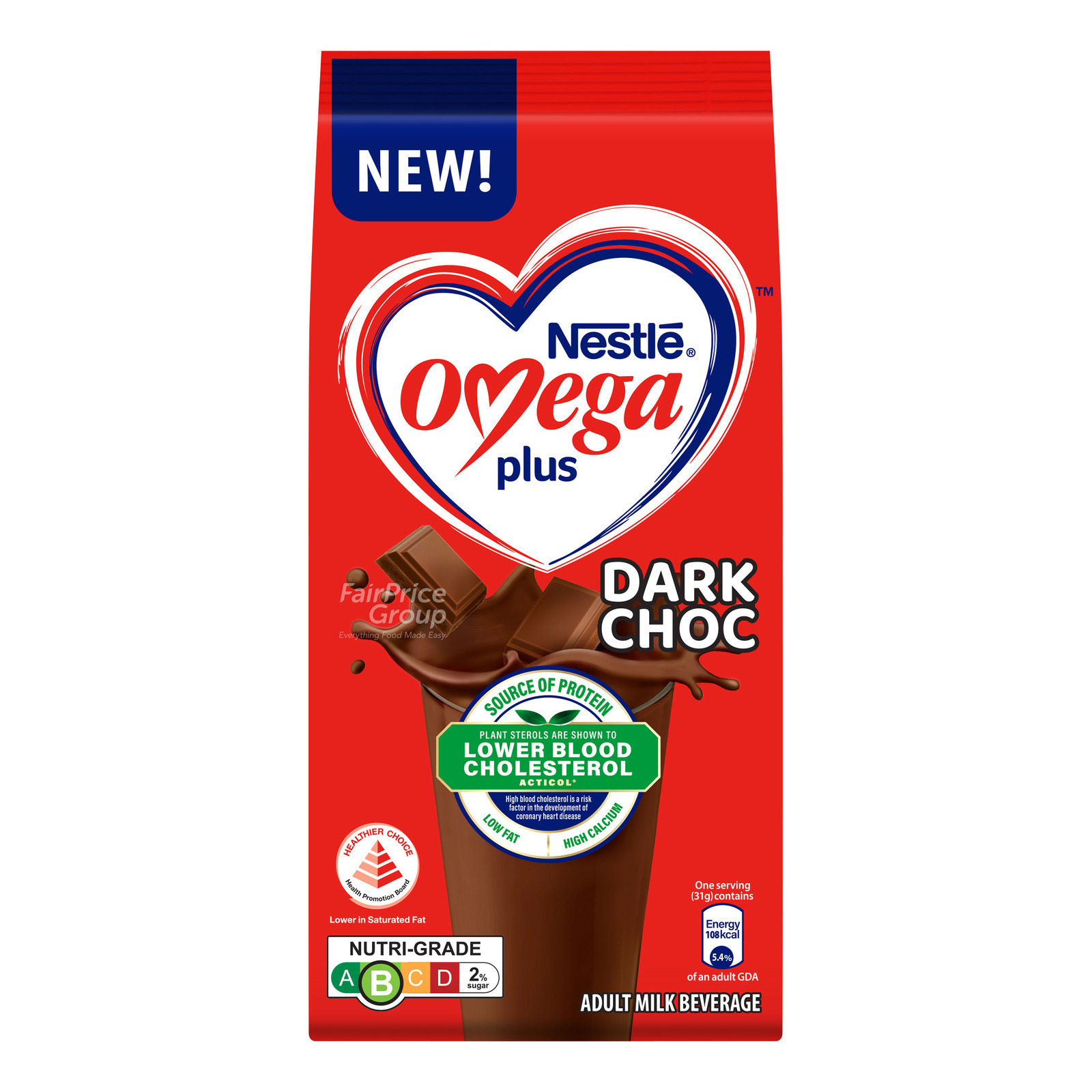 Nestle Omega Plus Adult Milk Powder - Acticol Dark Choc