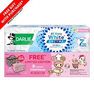 Darlie All Shiny White Enzyme - Floral Fresh + Tokidoki Pouch