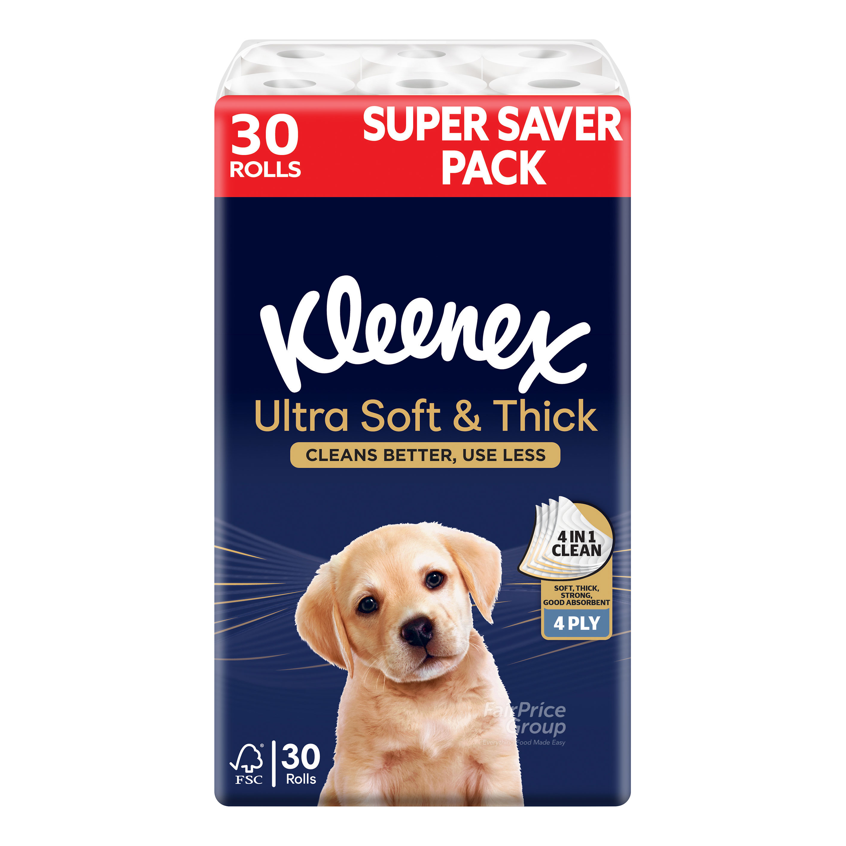 Kleenex Toilet Tissue Rolls (4 ply) + Moist Toilet Wipes