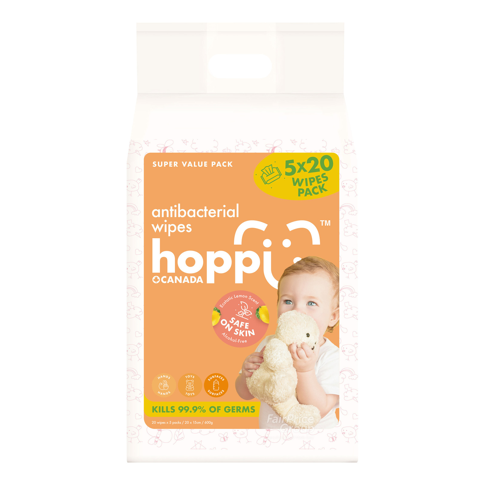 Hoppi Baby Wet Wipes - Antibacterial