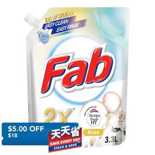 Fab 2x Low Suds Laundry Detergent - Rose (Refill)