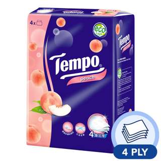 Tempo 4ply Soft Pack Facial Tissue - Peach
