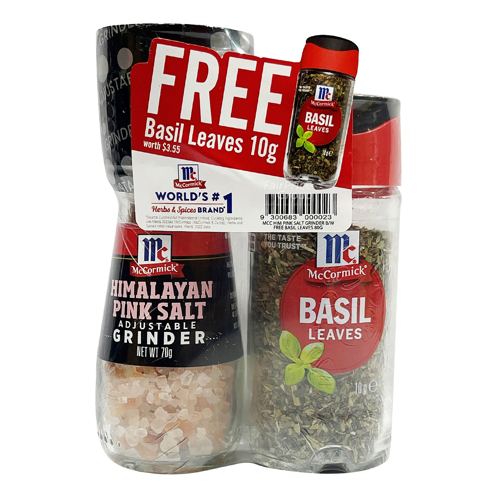 Mccormick Himalayan Pink Salt Grinder + Free Basil Leaves NTUC FairPrice
