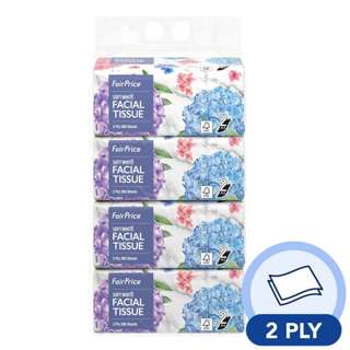 FairPrice Facial Tissue 2ply Soft Pack - Hydrangea